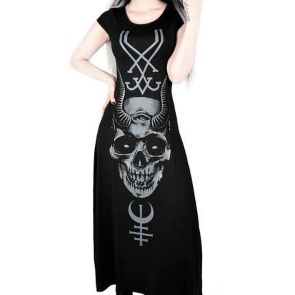 Killstar Moon cult maxi shirt dress